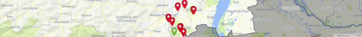 Kartenansicht für Apotheken-Notdienste in der Nähe von Pöttsching (Mattersburg, Burgenland)